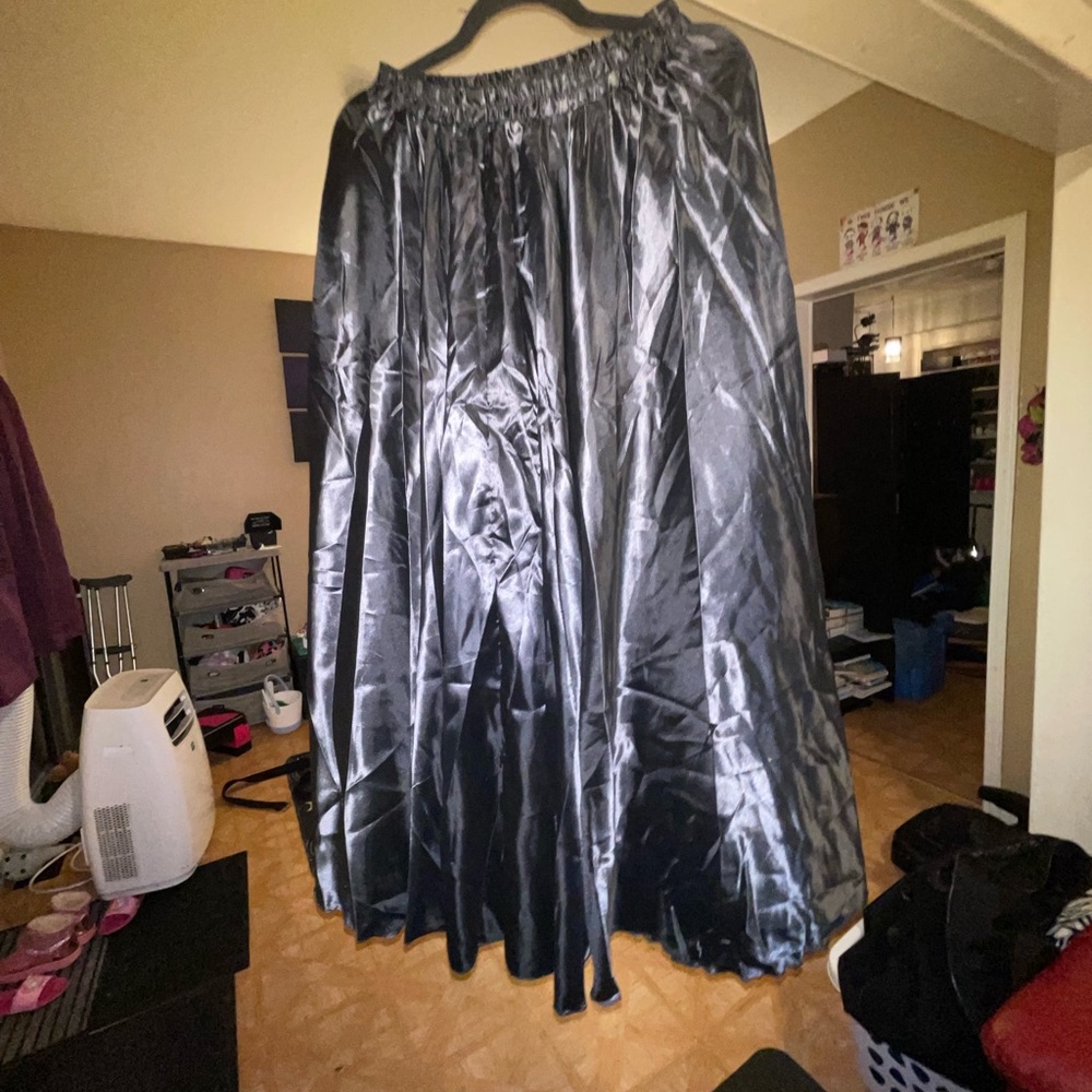 Black satin bellydancing/gypsy skirt